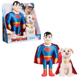 Ensemble de 2 Peluches DC Super Pets SUPERMAN et KRYPTO de 30 cm (12 pouces), Film Krypto et les Super-Animaux - Notre exclusivité