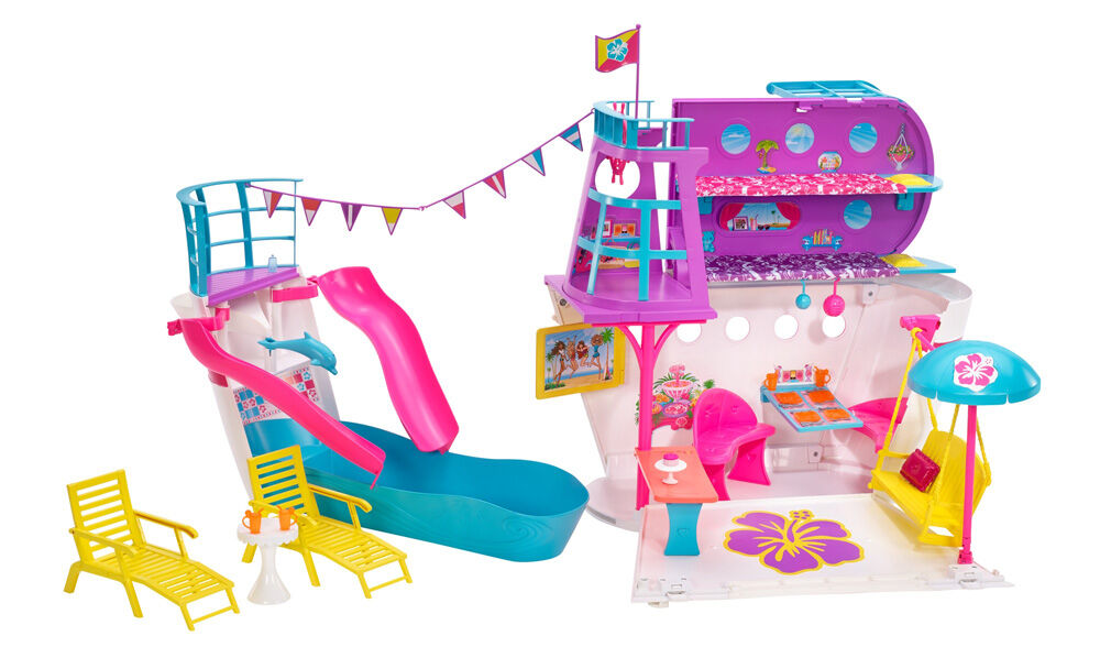 barbie pink passport cruise ship playset