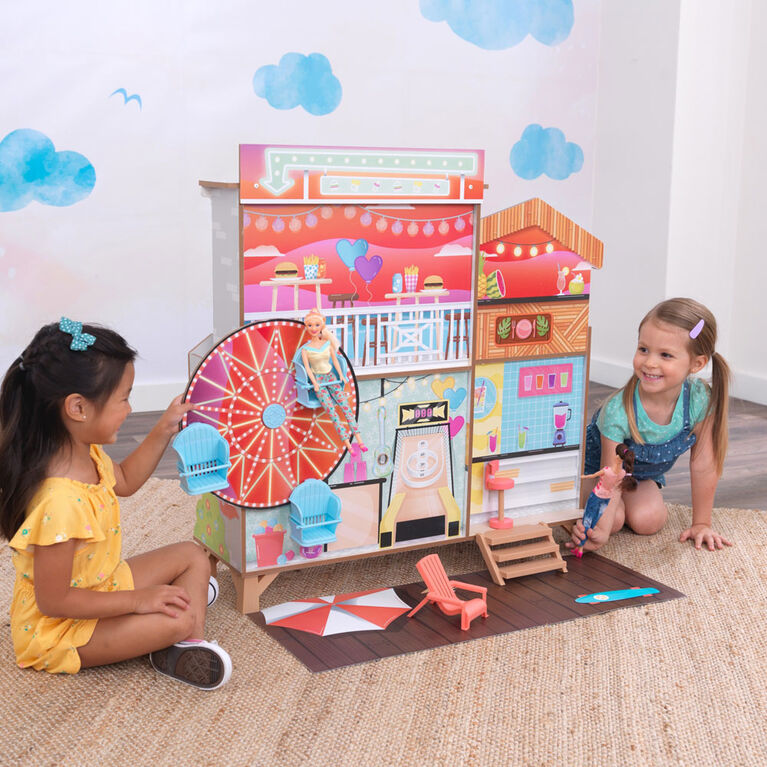 KidKraft Maison de Plage avec Grande Roue Amusante avec EZ Kraft AssemblyMC