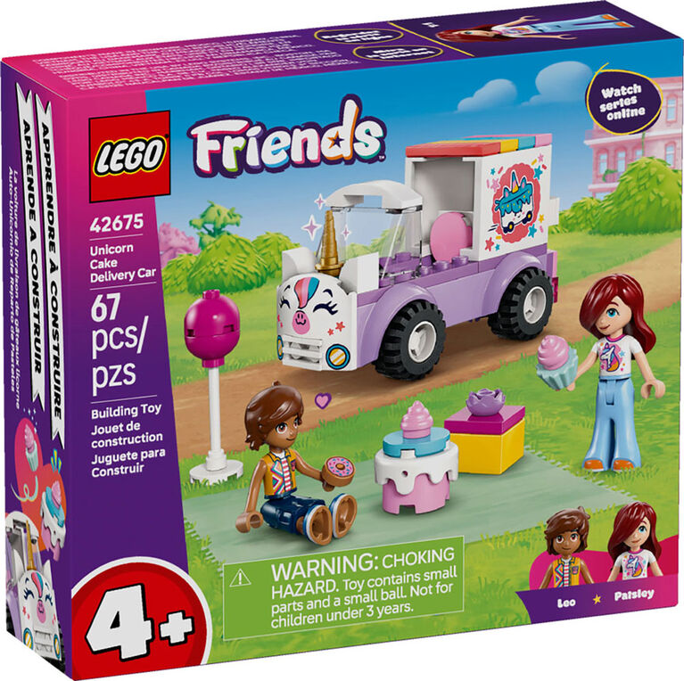 LEGO Friends La Voiture de Livraison de G&acirc;teaux Licorne - Ensemble de Construction avec 2 Minipoup&eacute;es et un G&acirc;teau - 42675
