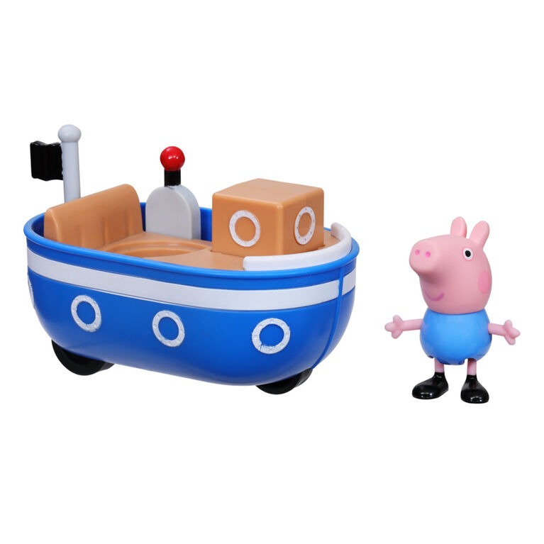 Peppa Pig Peppa's Adventures Petit bateau avec 1 figurine de 7,5 cm de George Pig