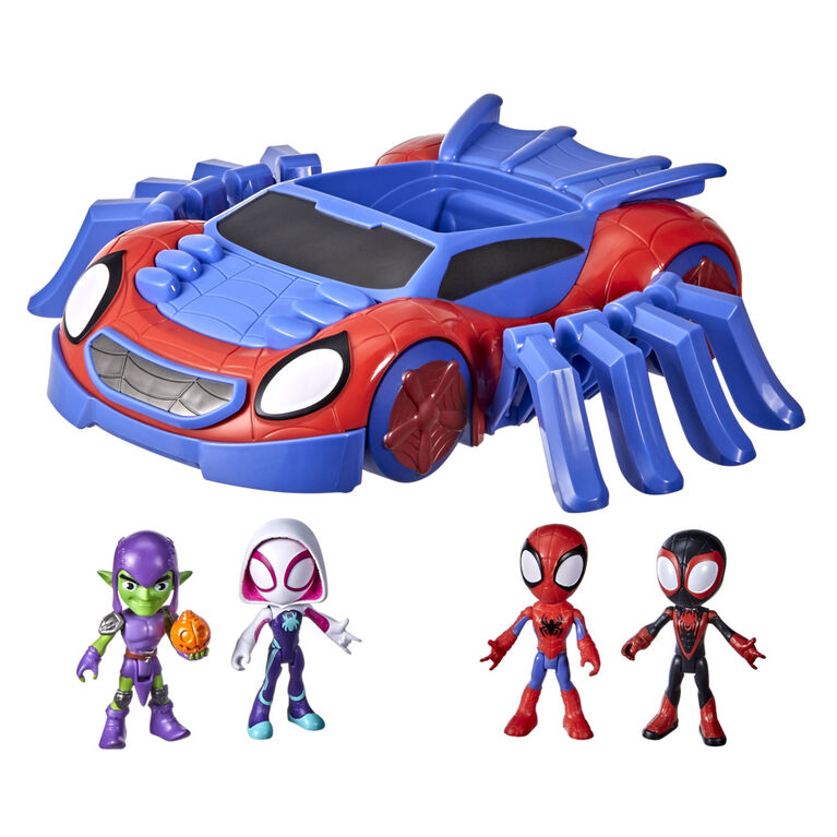 Hasbro Marvel Spidey and His Amazing Friends Web-Crawler Crew, Vehicle and Four Action Figures - R Exclusive