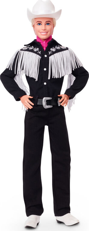 Barbie The Movie Collectible Ken Doll Wearing Black and White Western Outfit 