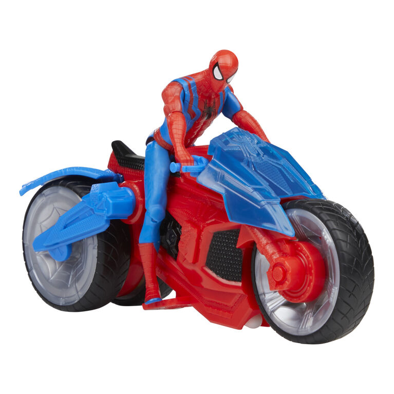 Marvel Spider-Man Web Blast Cycle Toy Set with 4 Inch Action Figure and 2 Web Projectiles