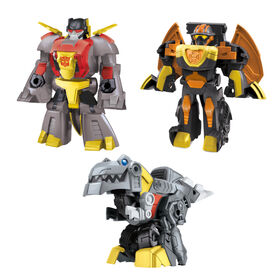 Transformers Dinobot Adventures Dinobot Squad Grimlock, Dinobot Snarl, and Predaking