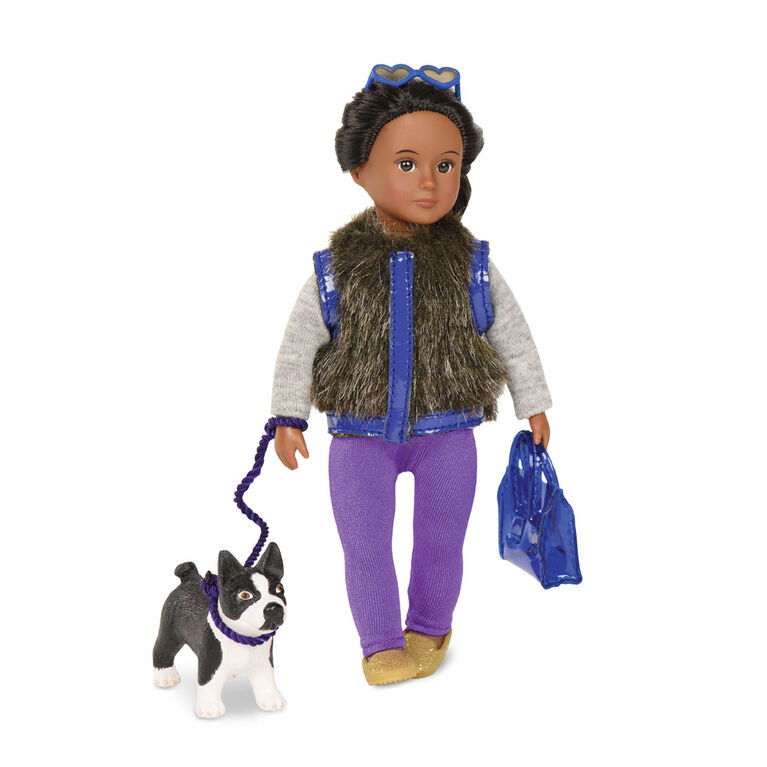 Lori, Ilyssa and Indigo, 6-inch Mini Doll and Dog Set