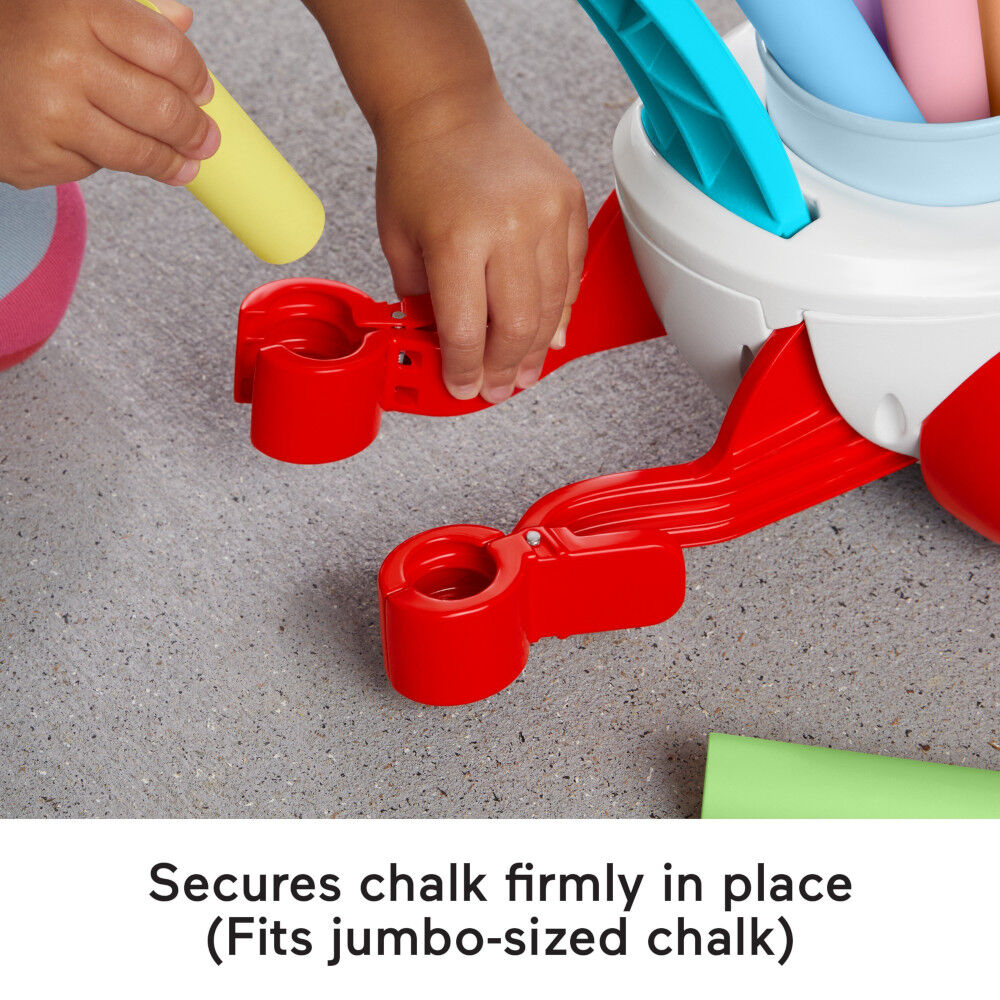 Fisher-Price Chalk ‘n Walk outdoor push toy with color chalk for preschool kids ages 3 years and up 