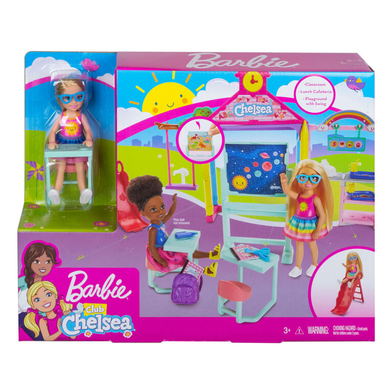 Barbie Club Chelsea Doll And School Playset 6 Inch Blonde With 