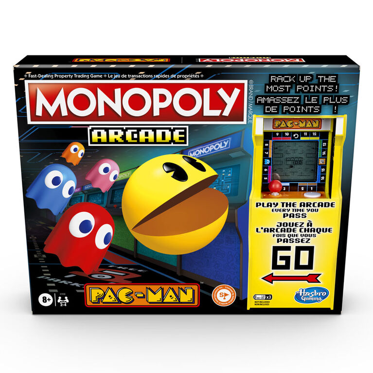 Monopoly Arcade Pac-Man Game; Monopoly Board Game for Kids Ages 8 and Up; Includes Banking and Arcade Unit