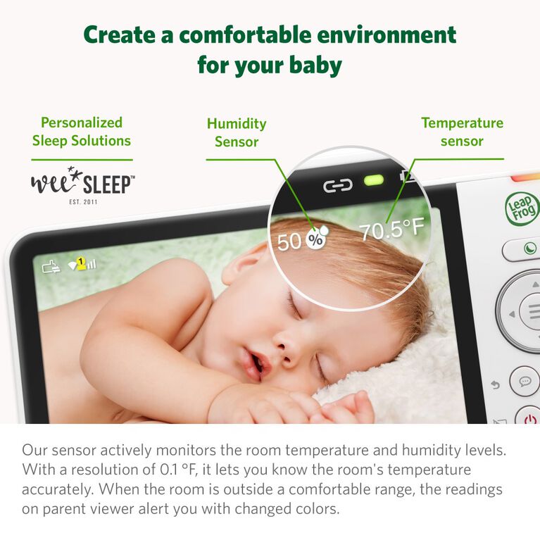 LeapFrog LF925-2HD 1080p WiFi Remote Access 360 Degree Pan & Tilt 2 Camera Video Baby Monitor with 5" High Definition 720p Display, Night Light, Color Night Vision