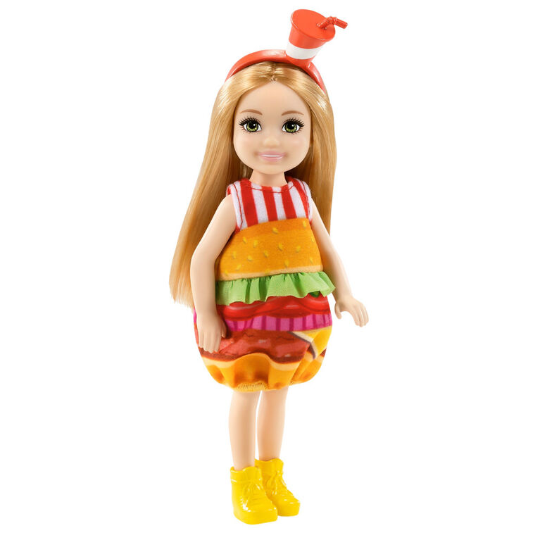 Barbie Club Chelsea Dress-Up Doll (6-inch) in Burger Costume