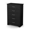 Fusion Commode 5 tiroirs- Noir solide