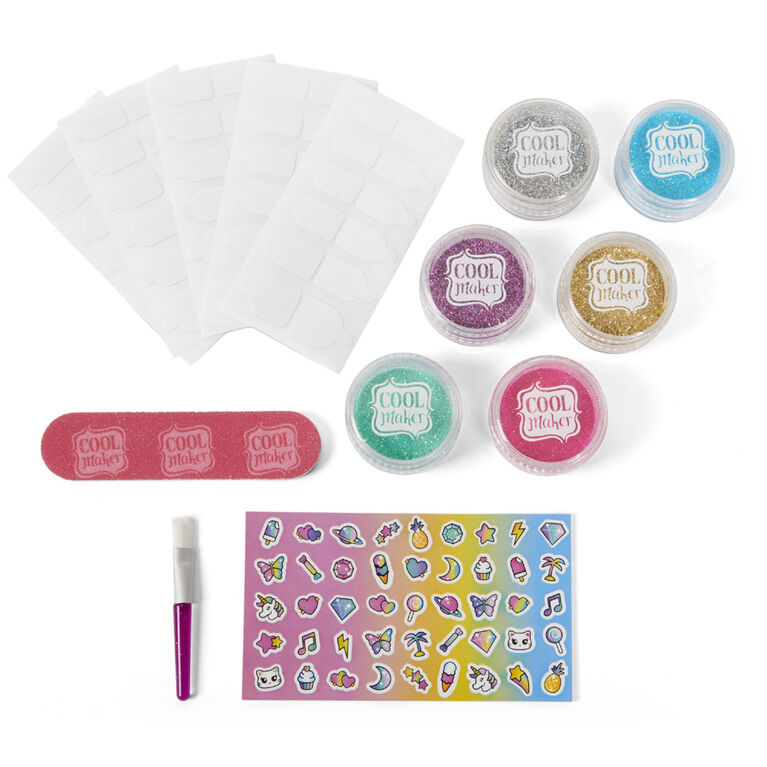 Cool Maker, GO GLAM, Kit créatif Ongles à paillettes pour 5 manucures