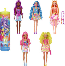Barbie - Color Reveal - Poupée, 7 surprises, Série Tie-Dye Fluo
