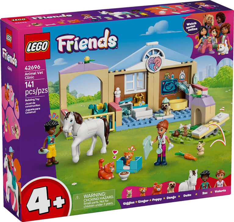 LEGO Friends La Clinique V&eacute;t&eacute;rinaire des Animaux - 2 Minipoup&eacute;es, un Chien, un Lapin, un Cheval, 2 Chats - 42696