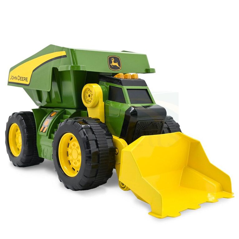 John Deere 18" Motorized 'Lights & Sounds' Maxx Power 2-N-1  Dig Rig - English Edition
