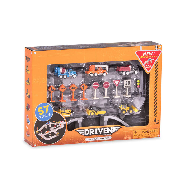 Driven, Construction Crew, Toy Construction Set with Miniature Vehicles