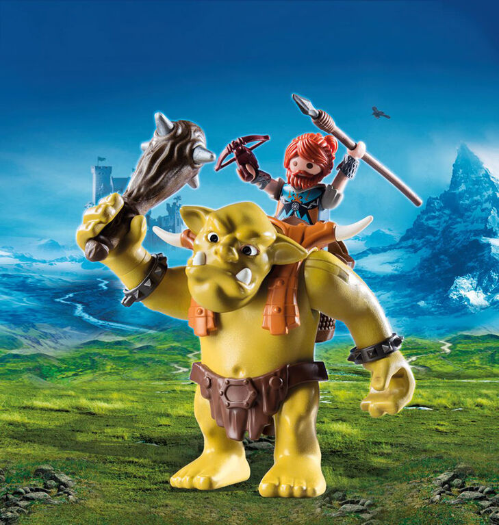 Playmobil - Troll géant et soldat nain