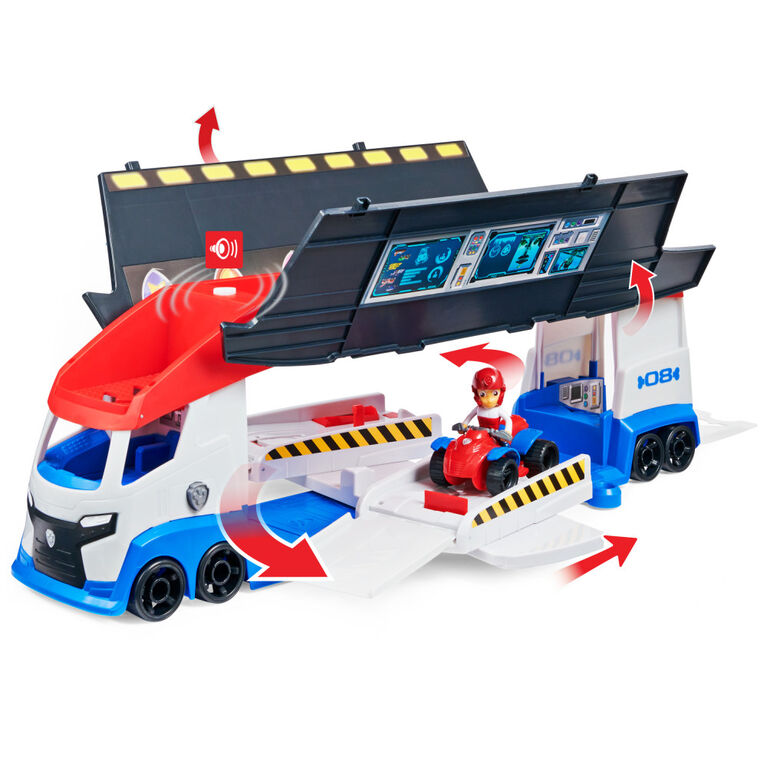 PAW Patrol, PAW Patroller transformable avec deux lance-véhicules, figurine articulée Ryder et véhicule tout-terrain