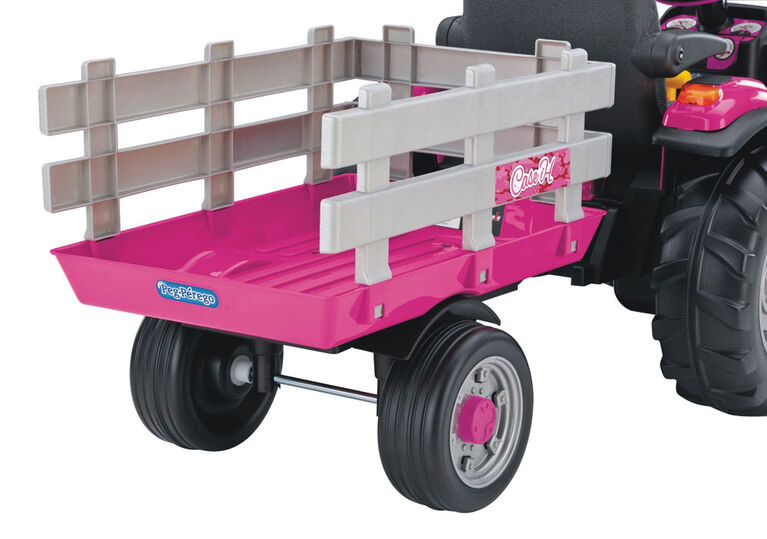 Peg Perego - Case IH Magnum Tractor with Trailer - Pink