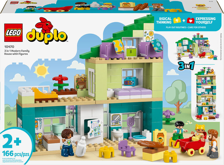 LEGO DUPLO Town 3 in 1 Modern Family House with Figures Building Toy for Toddlers, Ages 2+ - 10470