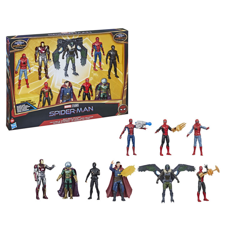 Marvel Spider-Man 6-Inch Figure Multi Movie Collection Pack, 9 Heroes and Villains, 6 Accessories - R Exclusive