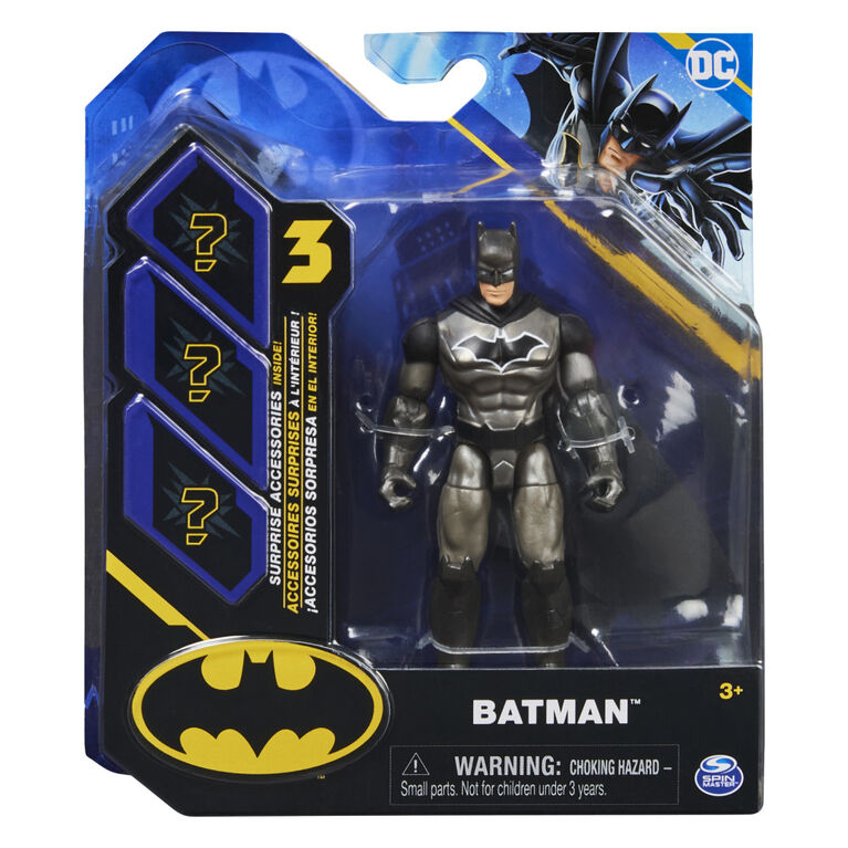 DC Comics, 4-inch Batman Action Figure with 3 Mystery Accessories