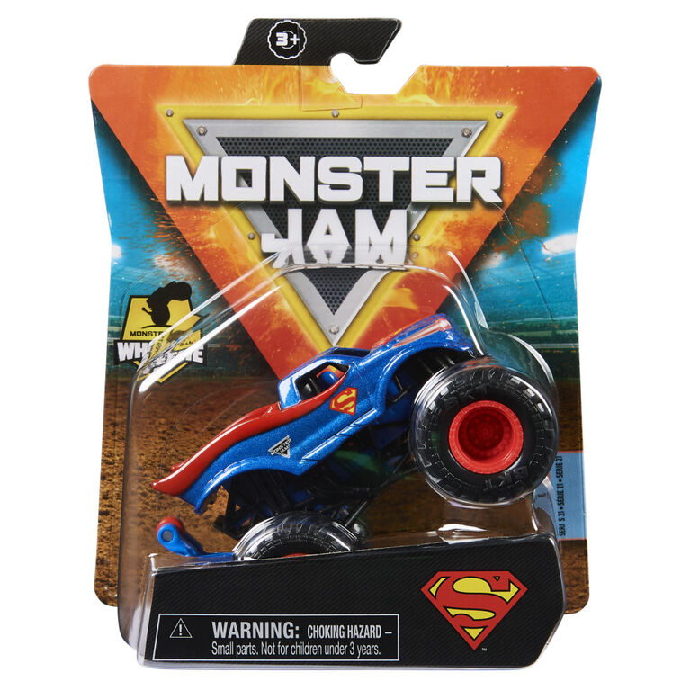 Monster Jam, Official Superman Monster Truck, Die-Cast Vehicle, Heroes and Villains Series, 1:64 Scale