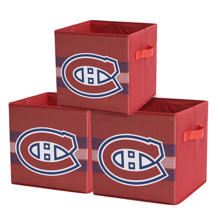 NHL Montreal Canadiens Foldable Storage Basket Bin Containers (Pack of 3)