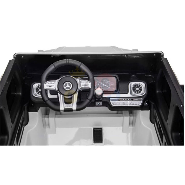 KidsVip 24V Kids & Toddlers Mercedes G Series 4WD Ride on car w/Remote Control - White - English Edition