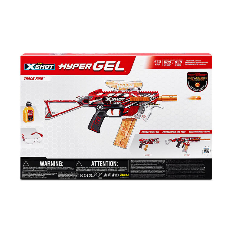 X-Shot Hyper Gel Trace Fire Blaster (10,000 Hyper Gel Pellets) by ZURU