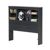 Aviron Bookcase Headboard with Storage- Blueberry
