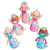 Cry Babies Tiny Cuddles Mermaids Melody - 9" Baby Doll | Metallic Pajamas with Mermaid Tail