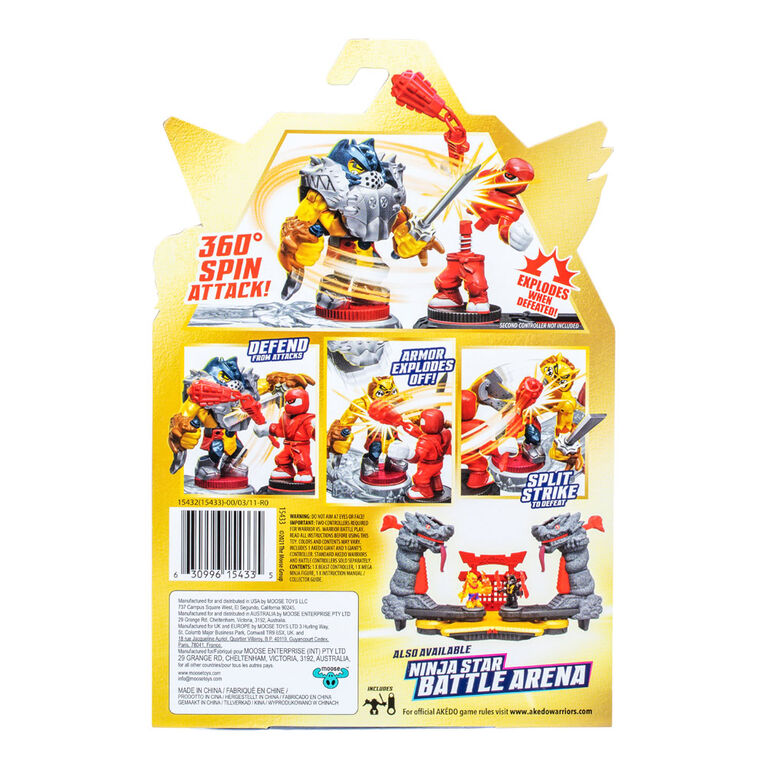 L&eacute;gendes d'Akedo Ninja Fury Ninja Bosses, attaque rotative &agrave; 360&deg;, armure qui se d&eacute;tache, coeur de fiert&eacute; du lion d'or