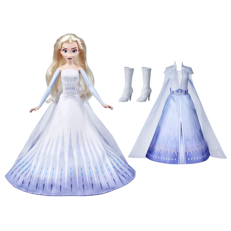 Disney La Reine des neiges 2, poupée mannequin Elsa et ses tenues magiques avec 2 tenues et 2 coiffures