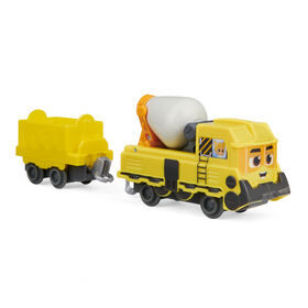 Mighty Express, Petit train Push and Go Brock le b&acirc;tisseur avec wagon de cargaison, jouets pour enfants &agrave; partir de 3 ans