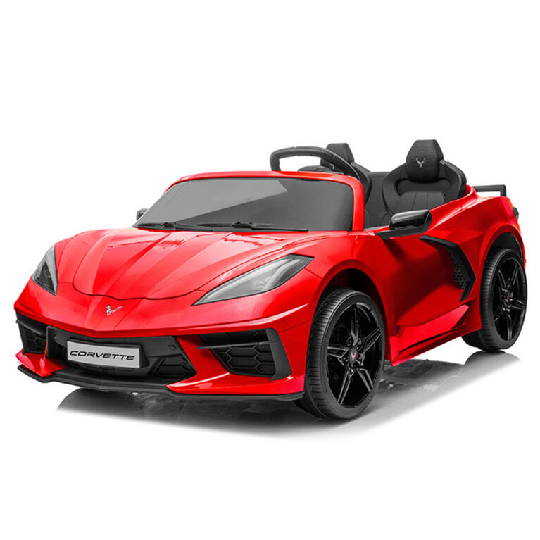 Kidsvip 12V Corvette C8 W/ Rc- Red - English Edition