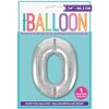 Ballon en aluminium argenté en forme de nombre 34" - 0