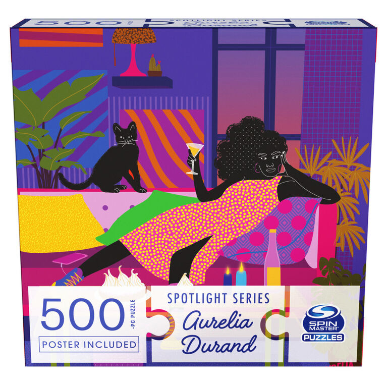 500-Piece Jigsaw Puzzle, Artist Spotlight Series Aurelia Durand, Lemon Cake, by Spin Master Puzzles - English Edition