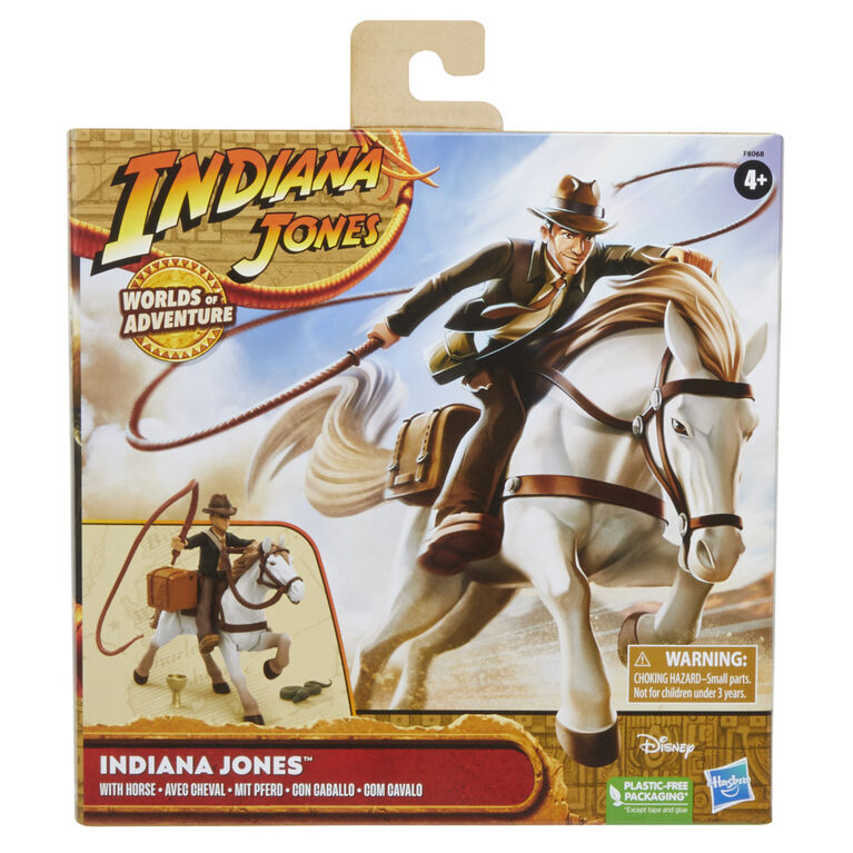 Indiana Jones Worlds of Adventure, Indiana Jones avec cheval, figurine de 6 cm, jouets Indiana Jones