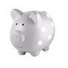 Pearhead Ceramic Piggy Bank - Polka Dot Grey - English Edition