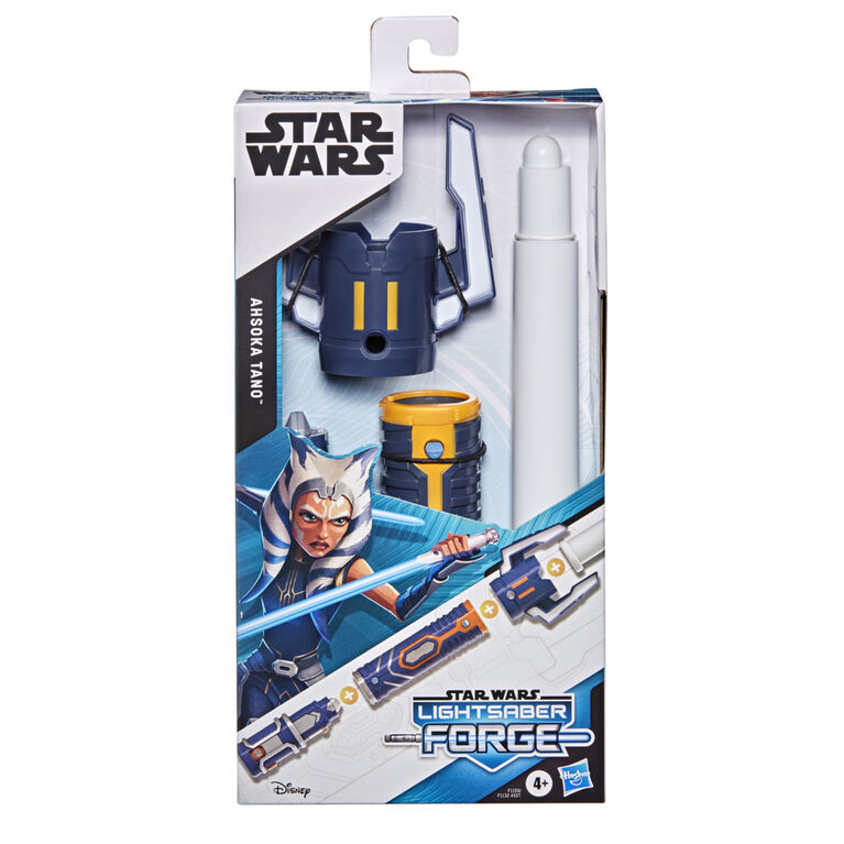 Star Wars Lightsaber Forge, Sabre laser d'Ahsoka Tano à lame blanche extensible, jouet de déguisement personnalisable