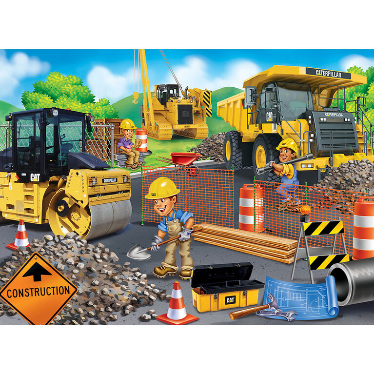 Caterpillar Parking Lot - Construction Trucks 60 Piece Kids Puzzle