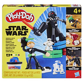 Play-Doh Star Wars Moulage sabre laser, coffret de pâte à modeler avec 2 figurines de 10 cm