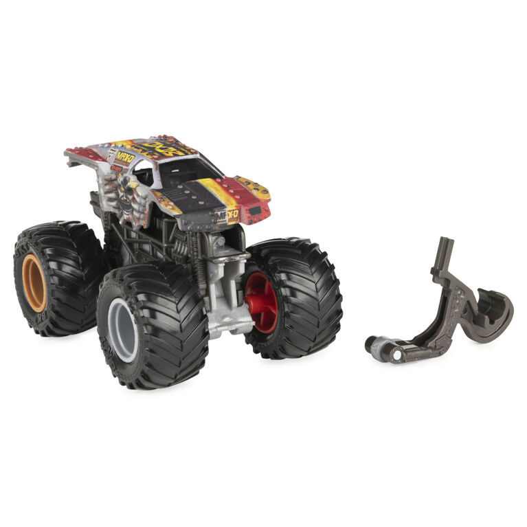 Monster Jam, Monster truck Max-D officiel, v&eacute;hicule en m&eacute;tal moul&eacute;, s&eacute;rie Wreckless Trucks, &eacute;chelle 1:64