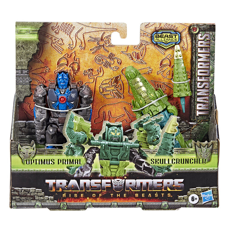 Transformers: Rise of the Beasts Movie, Beast Alliance, Beast Combiners 2-Pack Optimus Primal Toys, 5-inch