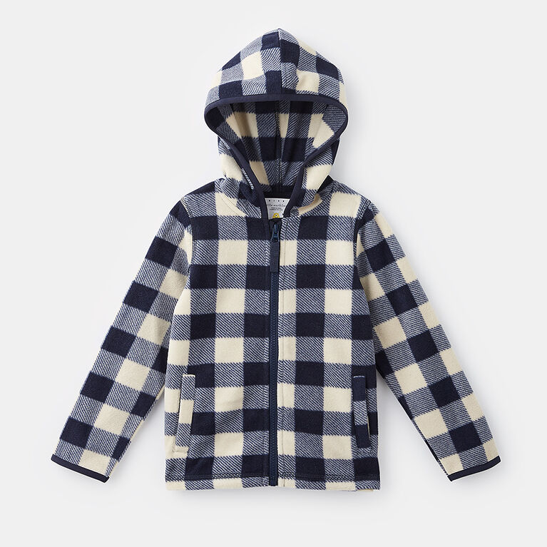 microfleece hooded zip-up jacket , size 3-4y - Blue