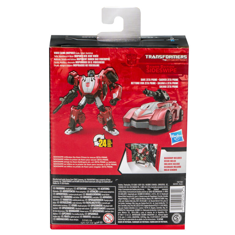 Transformers Studio Series Deluxe Transformers: War for Cybertron 07 Gamer Edition Sideswipe Action Figure