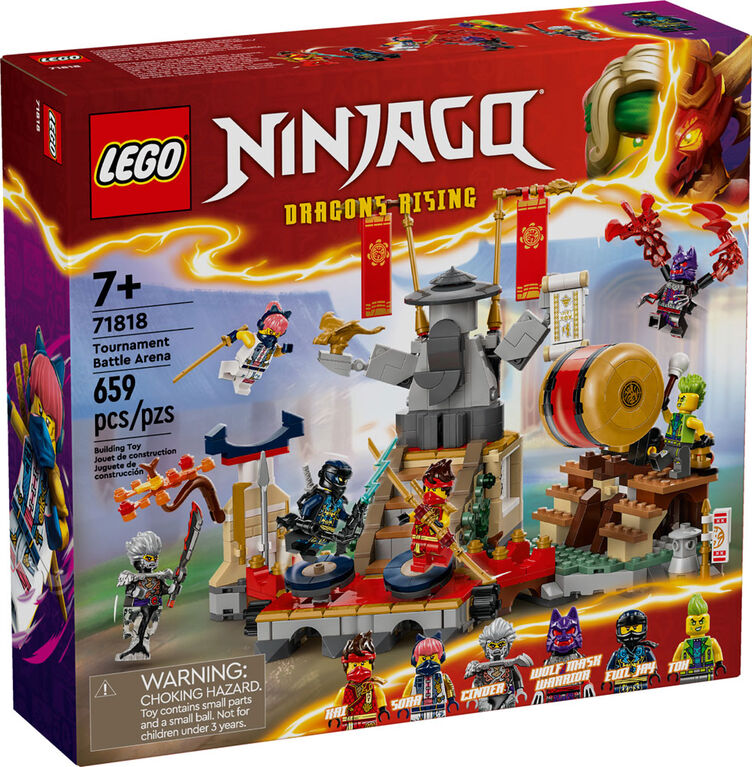LEGO NINJAGO Tournament Battle Arena Playset with 6 Minifigures, Birthday Gift for Kids 71818
