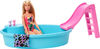 Barbie Doll, 11.5-inch Blonde, and Pool Playset with Slide and Accessories